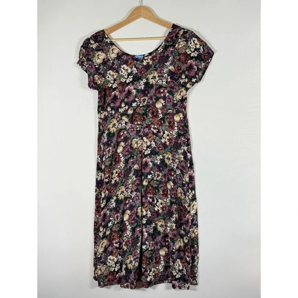 All That Jazz Sz 11 12 Dress Purple Floral Womens Vintage Y2K Cottagecore Indie - Picture 1 of 6
